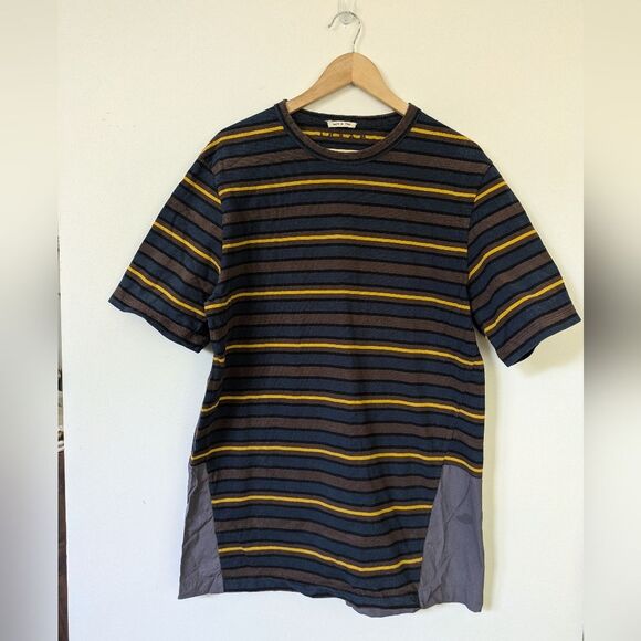 Marni Logo Italian Striped Brown Yellow Men's T-Shirt 50 (Estimated L Large) - Picture 1 of 8